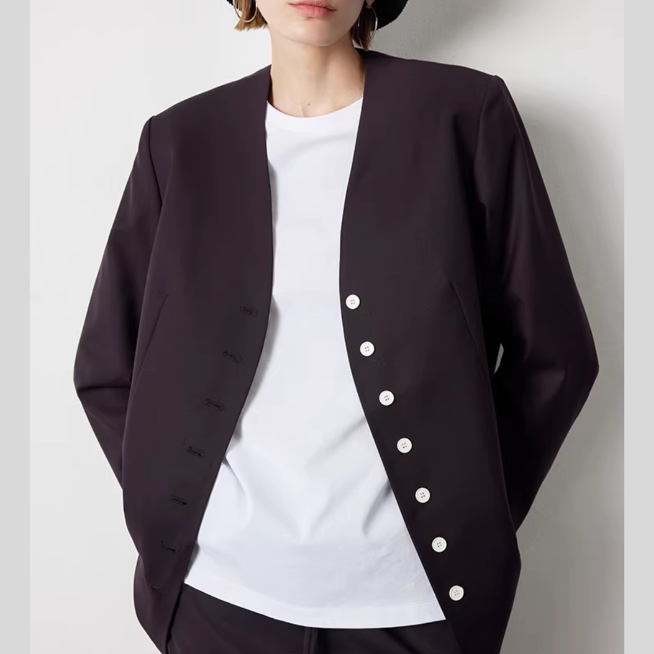 ミニマル ノーカラージャケット  00094・画像3