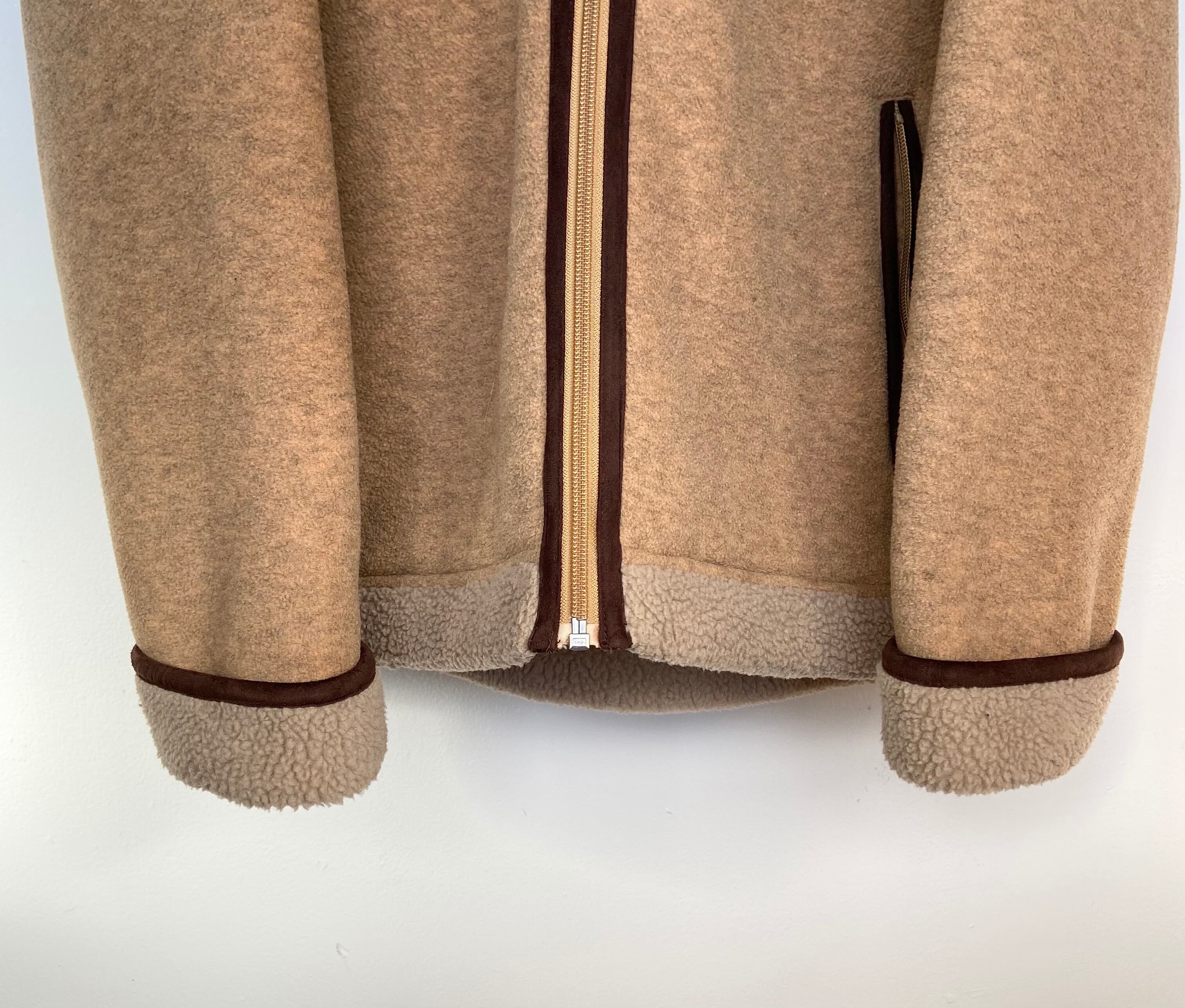 古着 renoma/レノマ フリース ブラウンベージュ ジャケット 裏地ボア