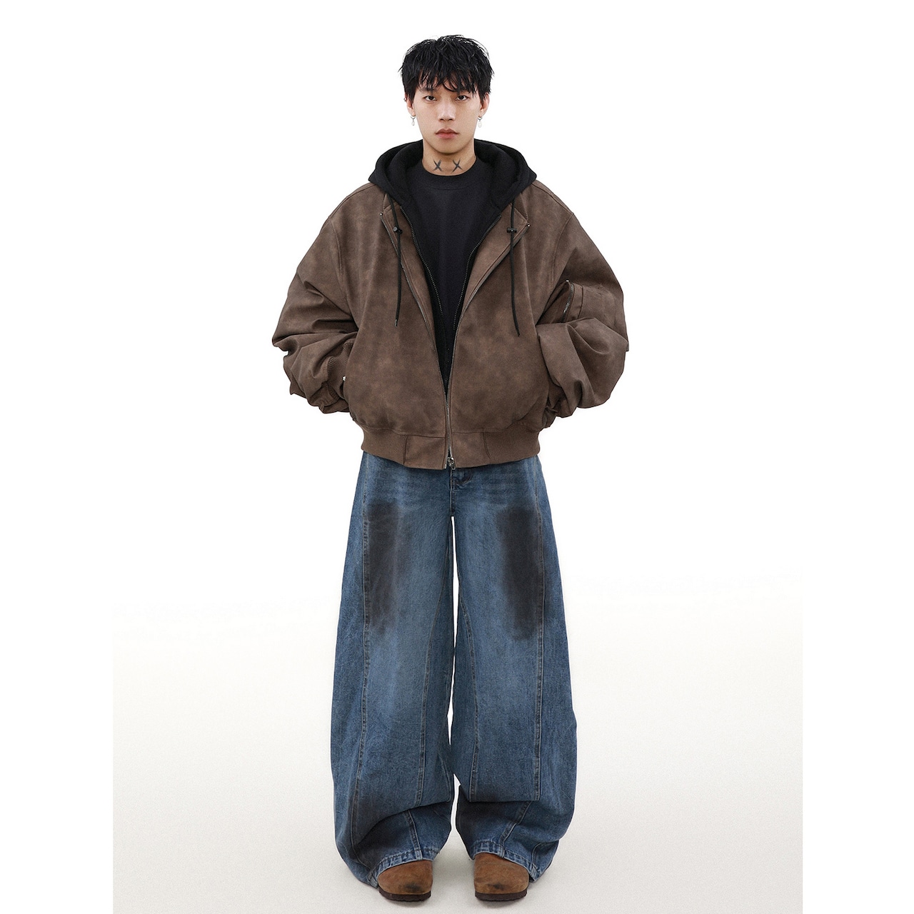 【暖かさUP】レザー中綿ジャケット T1323