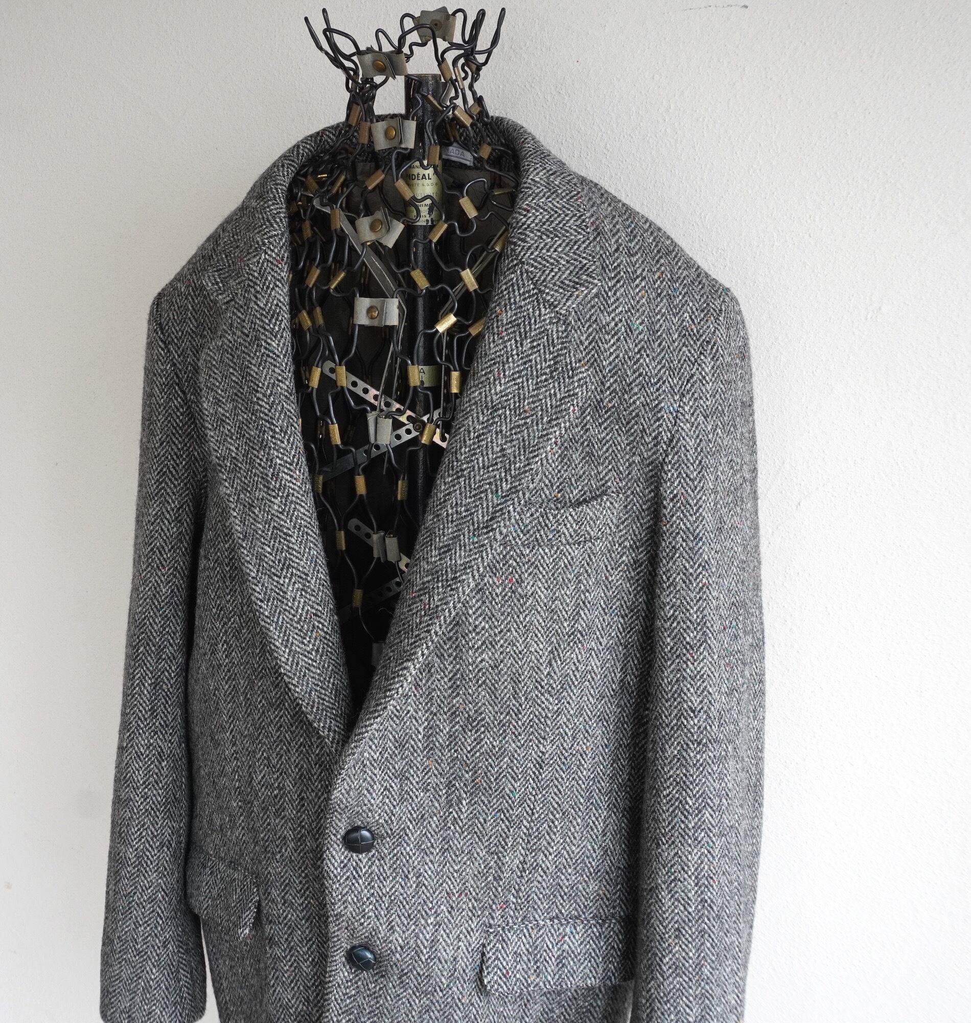 人気メーカー Harris Tweed テーラードジャケット ヘリンボーン