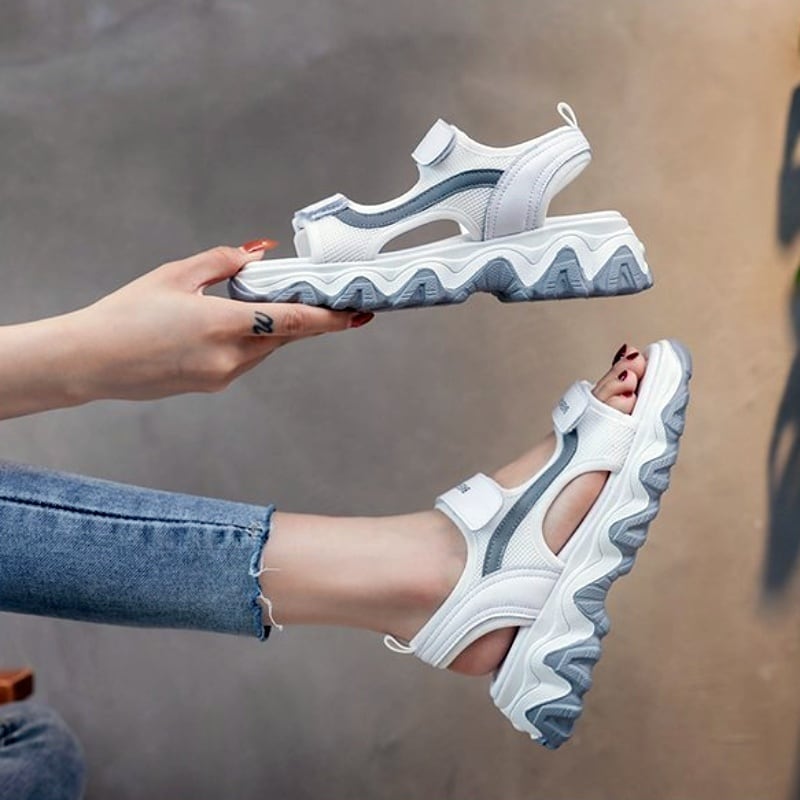 送料無料】 2色 サンダル 厚底 l スポサン カジュアル かわいい