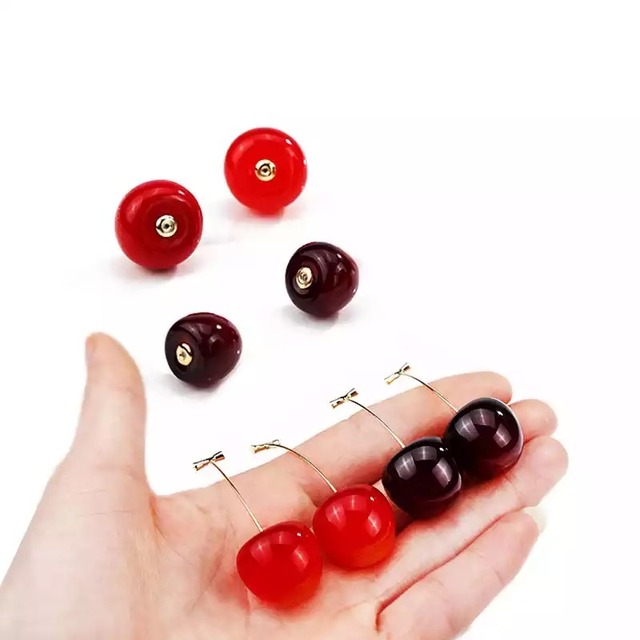 さくらんぼピアス アメリカンチェリーピアス 可愛い フルーツピアス インポート セレクトショップ Charmant ｼｬﾙﾏﾝ