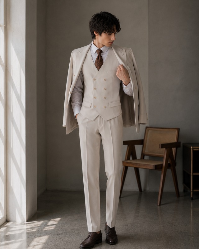Earth Tone Three Piece Suit