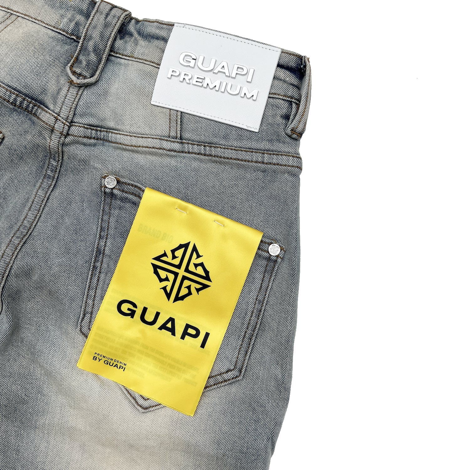 GUAPI / FADED CROSS DENIM SHORTS | HOLICK