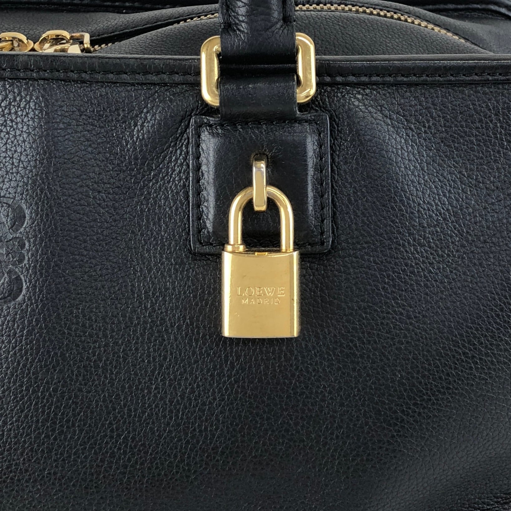 LOEWE ロエベ ハンドバッグ ブラック アナグラム レザー アマソナ ミニ