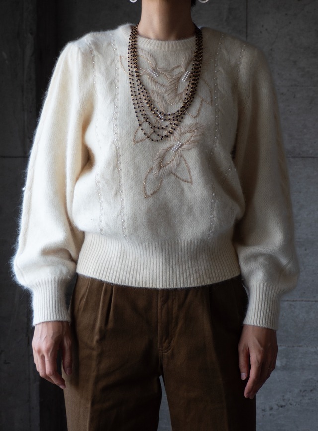 "VIOLE ELEGANCE" 1980s Wool angola promix knit