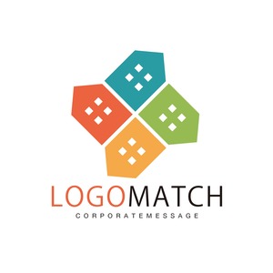 賑やかな家々のロゴ