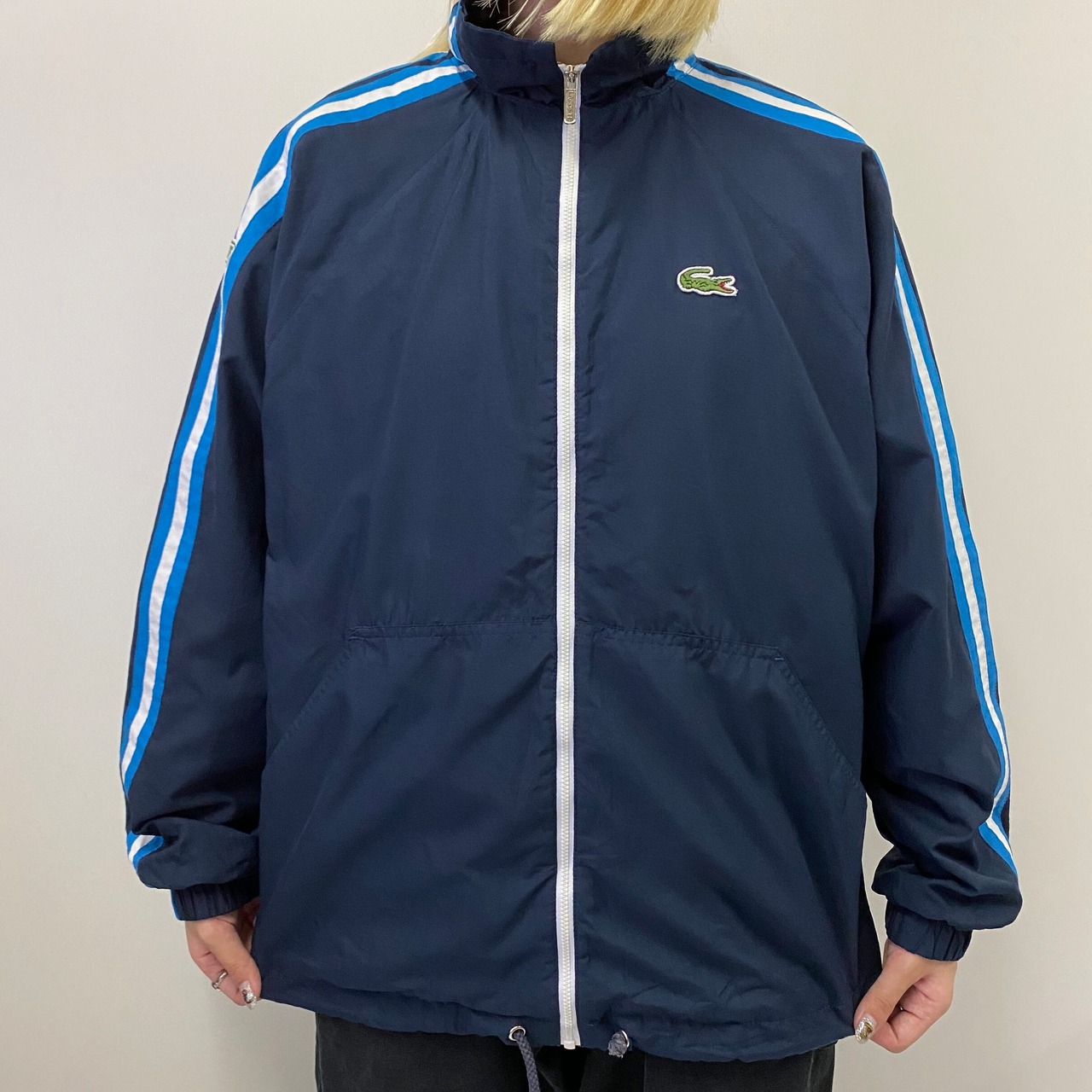 LACOSTE ラコステ ワンポイントロゴ刺? ライン スポーツジャケット 