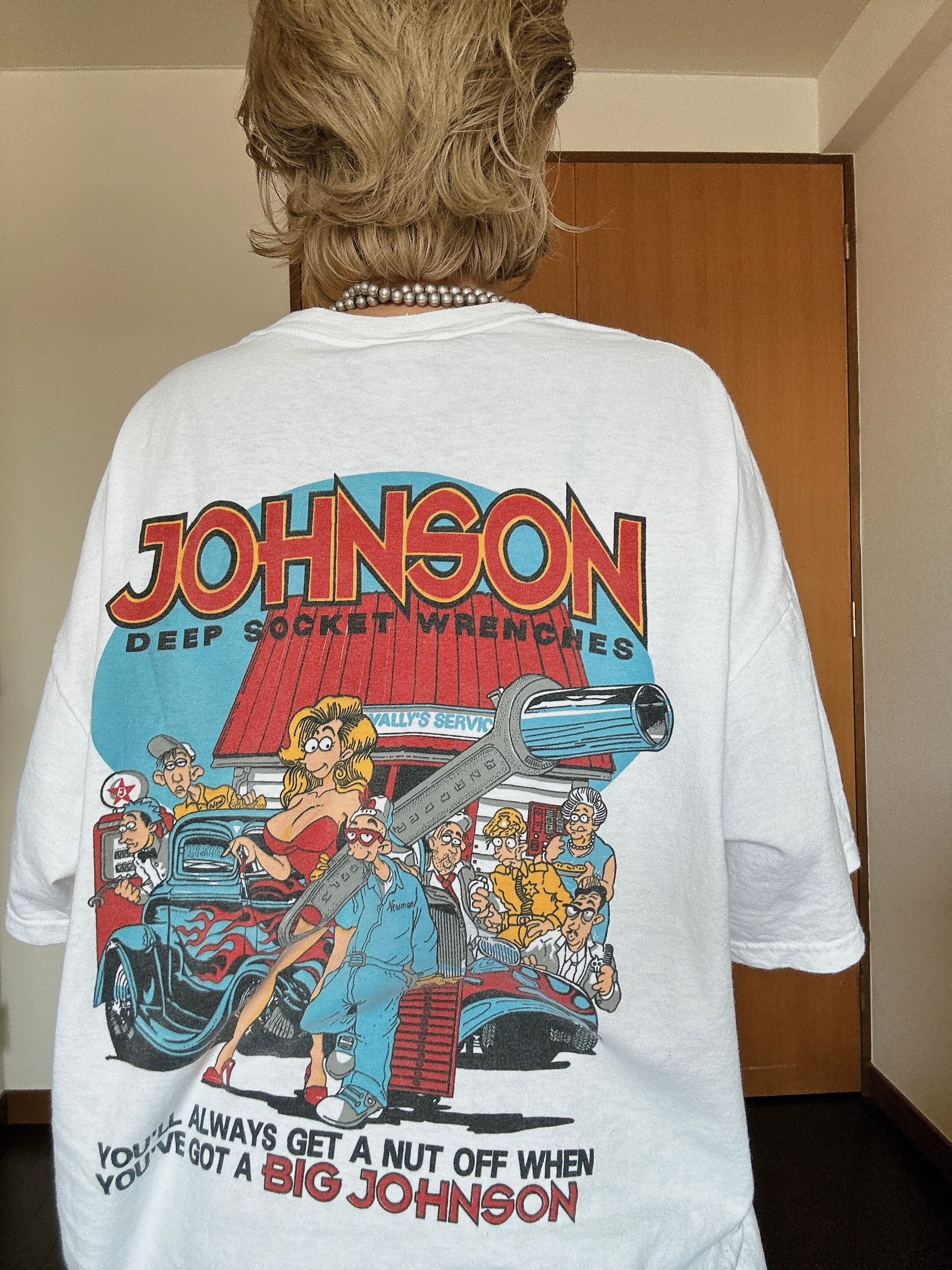 (CS1558)90‘s anvil BIG JOHSON printed T-shirt made in USA