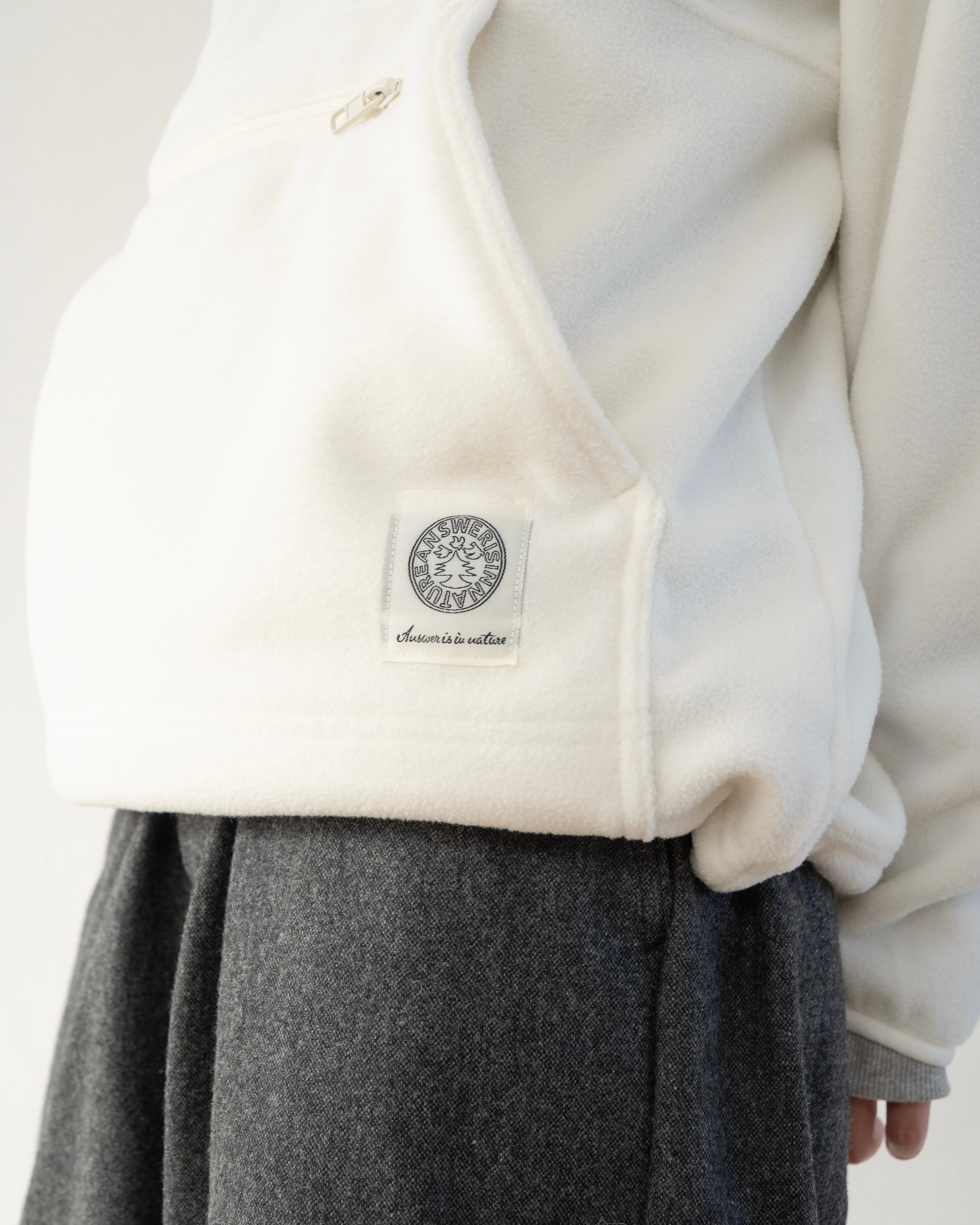 FLEECE ANORAK WHITE | What's up?