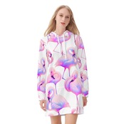 Women's Casual Hoodie Midi Dress Neon 4497