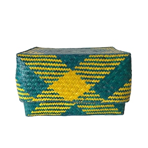 Rectangular colourful basket M w26cm×15cm×h15cm 四角カラフル蓋付き収納かご