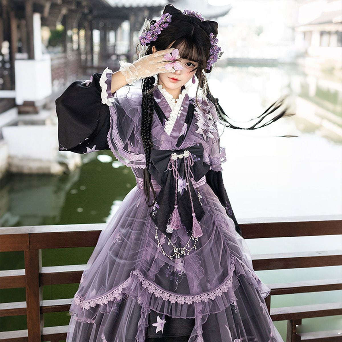 紫蝶の庭 〜チャイナロリータドレスセット〜 | Maiden's Rêve