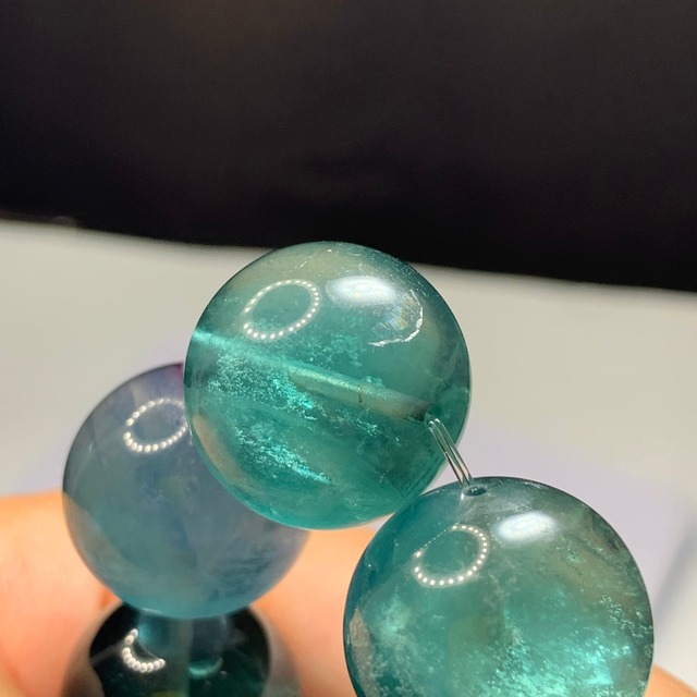 希少な大玉！前後約17.5~18mm 大玉フローライト ブレスレット