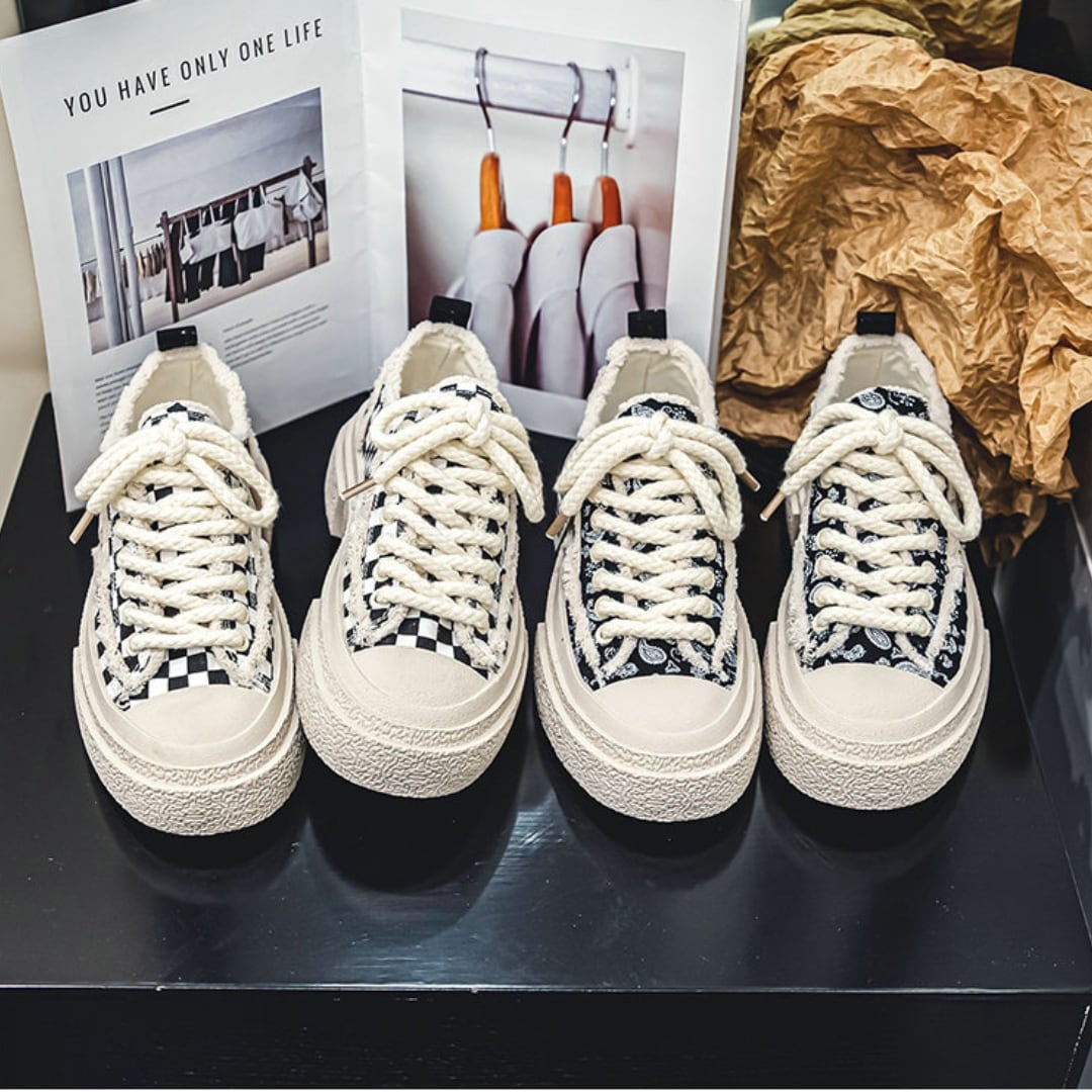 Checkerboard Pattern Versatile Skate Shoes(GV541)
