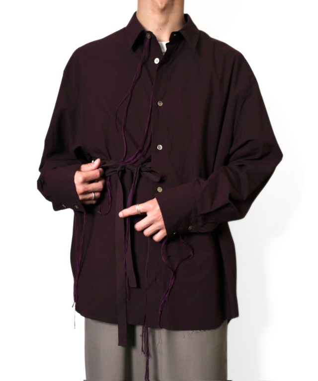 Midorikawa / MID26AW-SH03 RIBBON SHIRT(BURGUNDY)