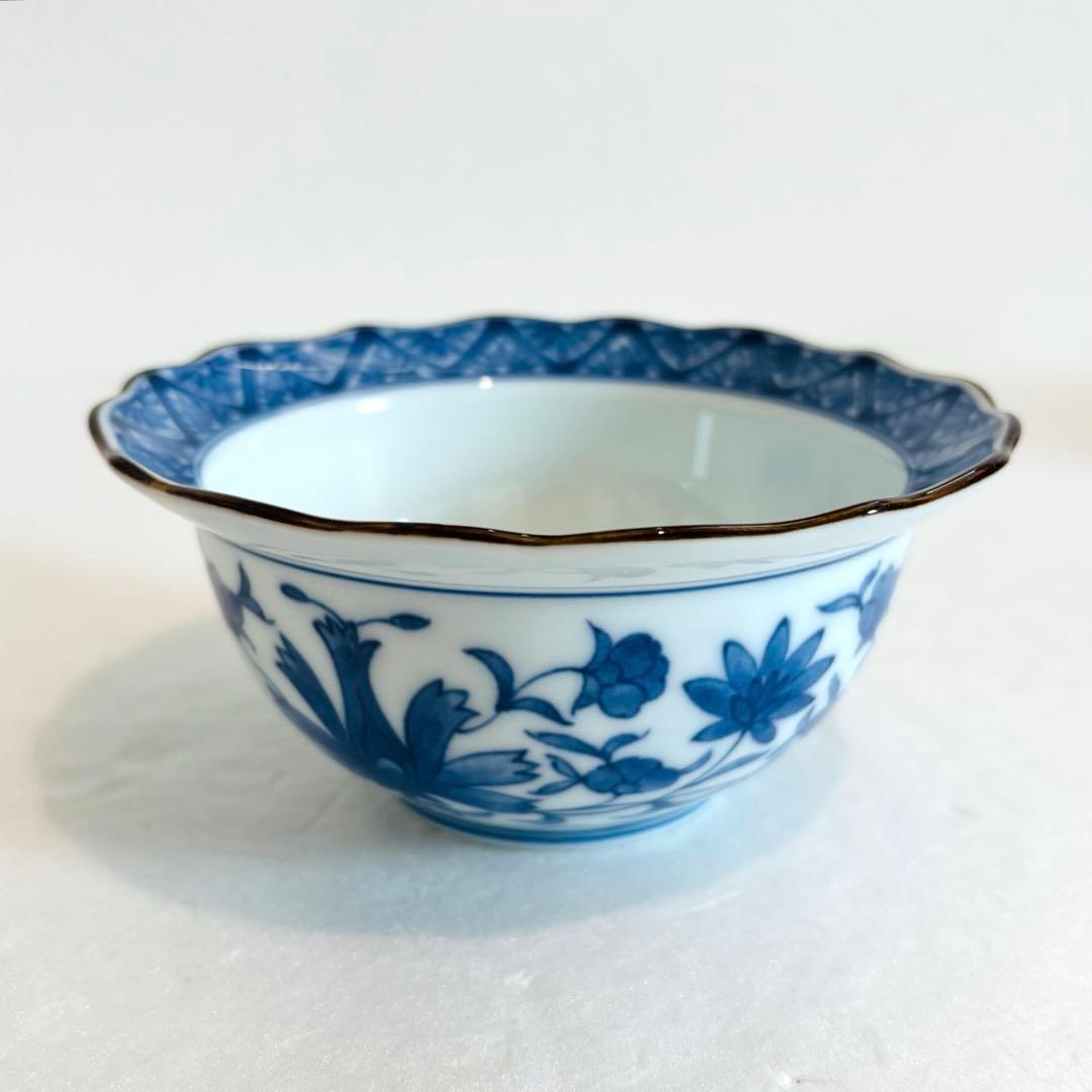 たち吉 染付唐草 輪花小鉢揃え 5客 ( USED ) 】 | 和食器 えとふく