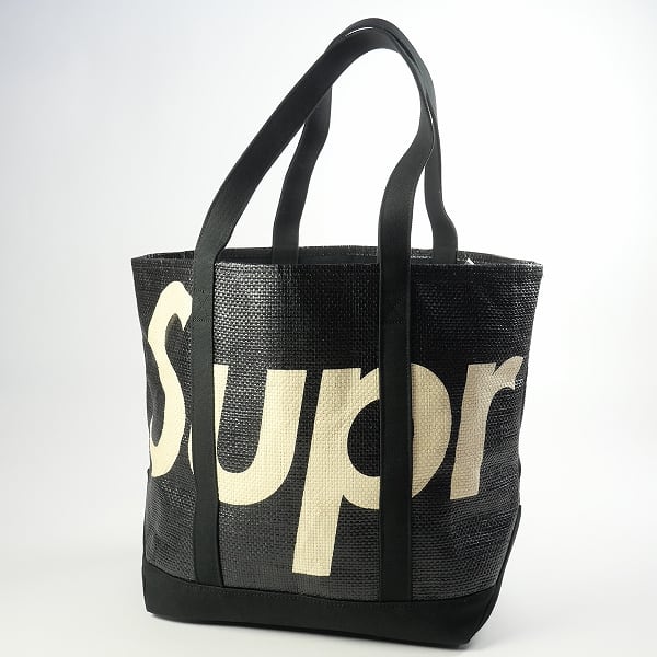 supreme Raffia Tote トートバッグ　黒