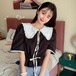 ✞ カラーシャツブラウスウエストすっきり☆着痩せレーストップス スウィート ✞ゴスロリ SM ミリ 甘ロリ クラロリ 和ロリ エレガント 黒ロリ 姫ロリ 華ロリ BB-BB3427873
