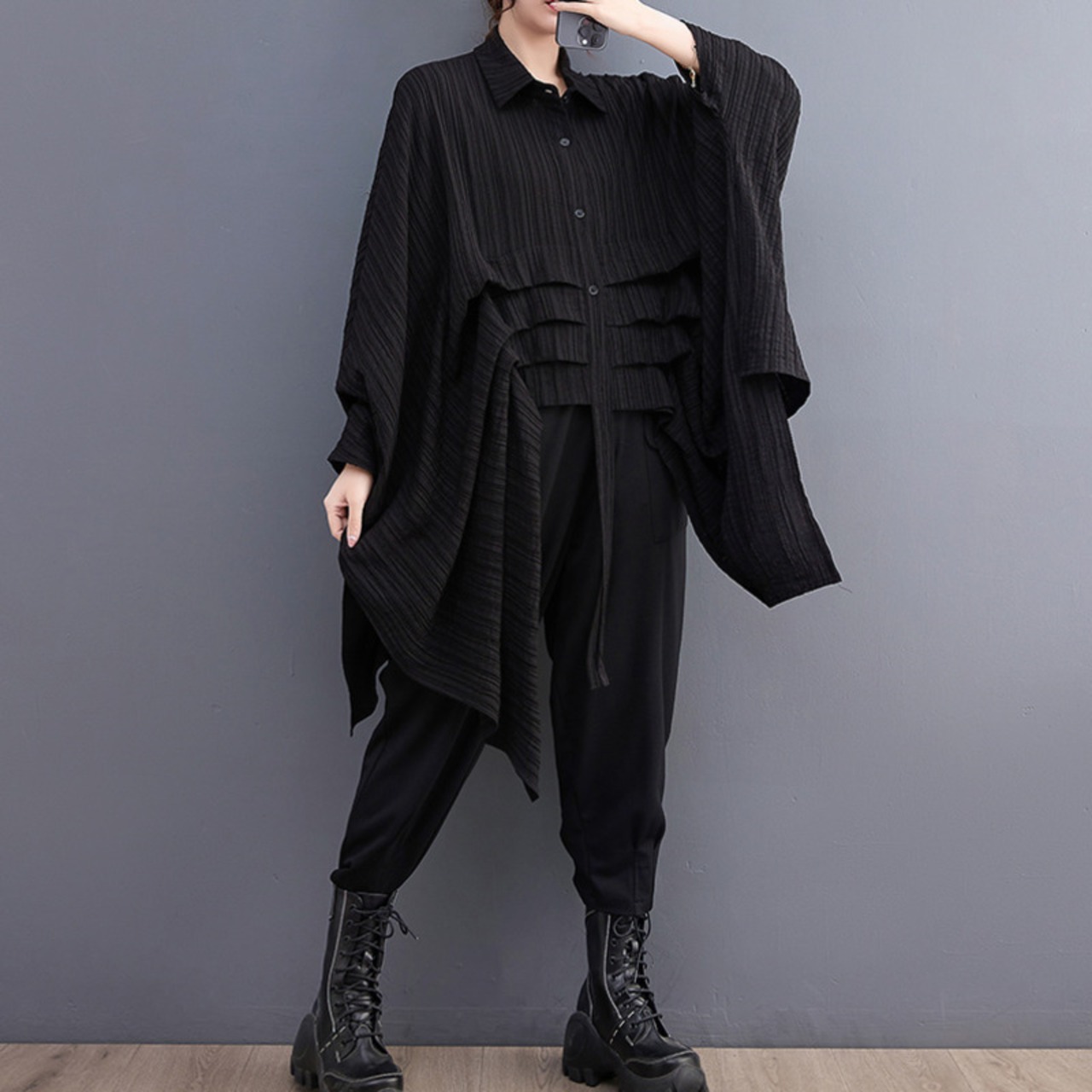 Batwing Sleeve Shirt / バットウィング スリーブ コウモリ袖 シャツ