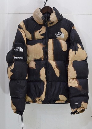 Supreme × Bleached Denim Print Nuptse Jacket ND521001