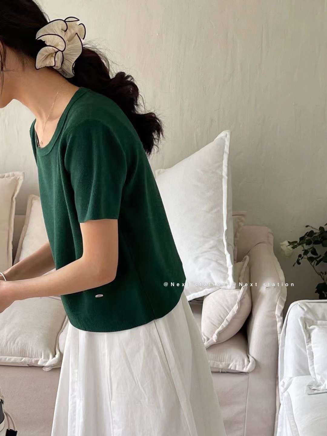 半袖リブニット AJ22155-2330