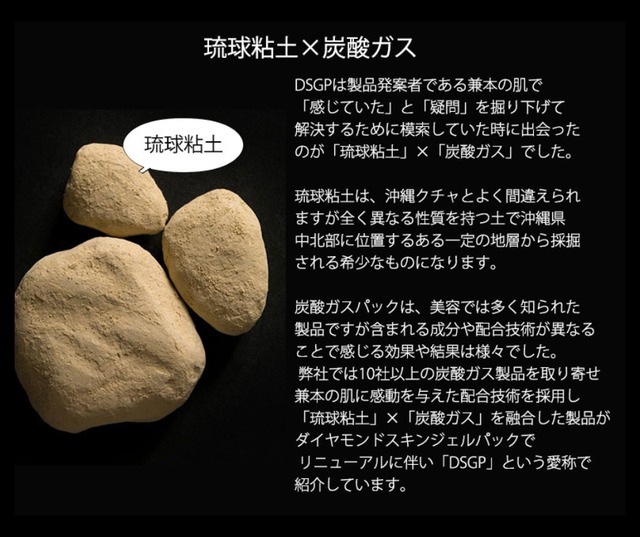 ダイヤモンドスキンジェルパック（1包入）×1箱　　弊社オリジナル｜琉球粘土×炭酸ガスパック