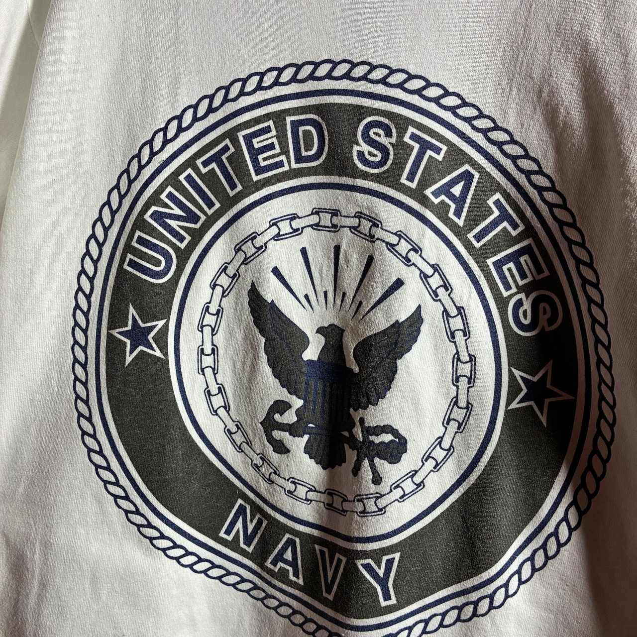 90s〜00s SOFFE US.NAVYリフレクター Tシャツ　ホワイト　ミリタリー