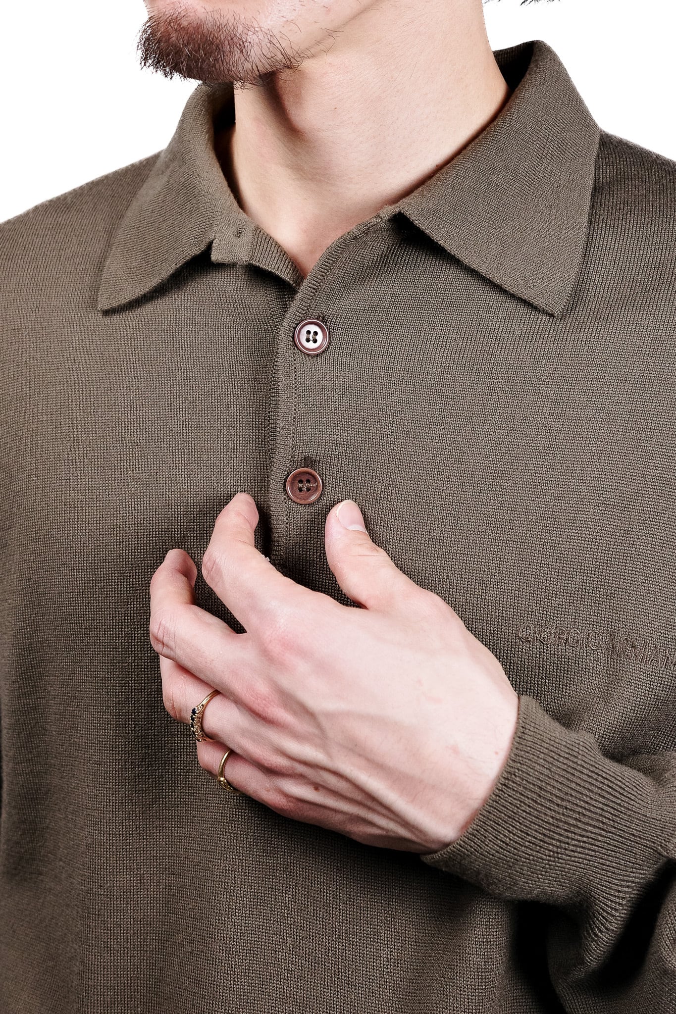 1990's] “Giorgio Armani Le Collezioni” Merino Wool Full-Fashioned