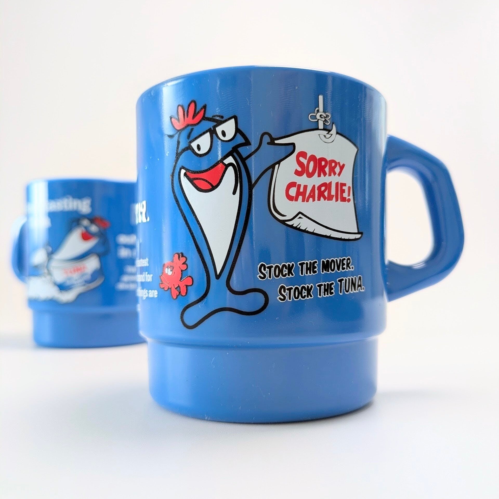 【 STACKING MUG /スタッキングマグ 】 Charlie the Tuna(チャーリー・ザ・ツナ)/ StarKist(スターキスト社) / プラカップ / MUG / ミルキーマグ / 積み重ねられるマグ〚アメリカン雑貨 アメトイ〛