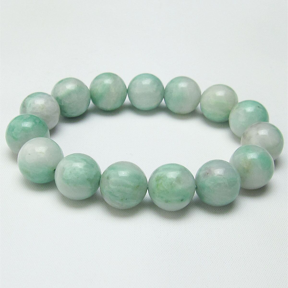 エメラルド ブレスレット 14mm Emerald Bracelet 緑玉 翠玉 一点物 111-22747