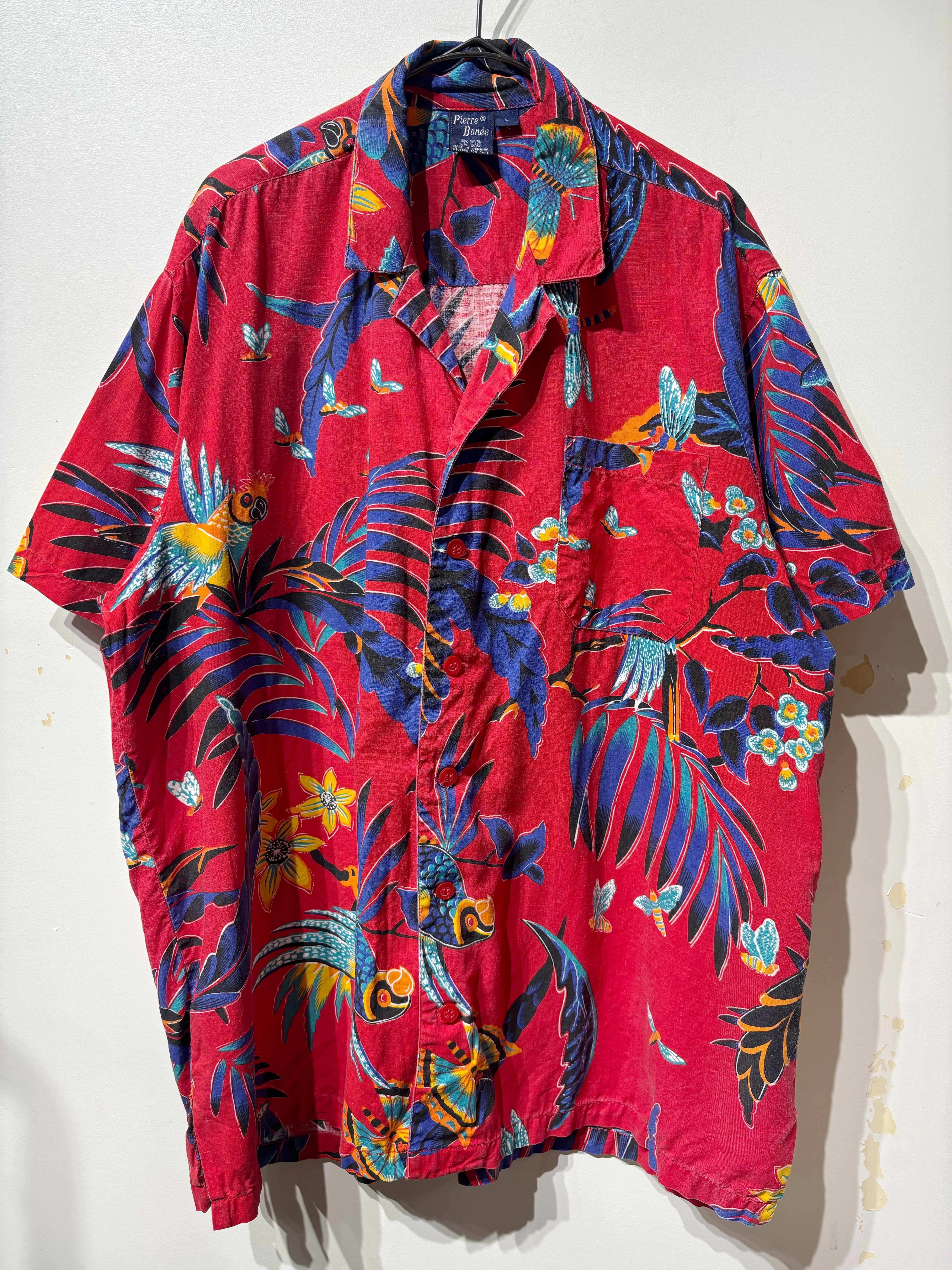 (SH1405)Tropical aloha shirt made in Rumania
