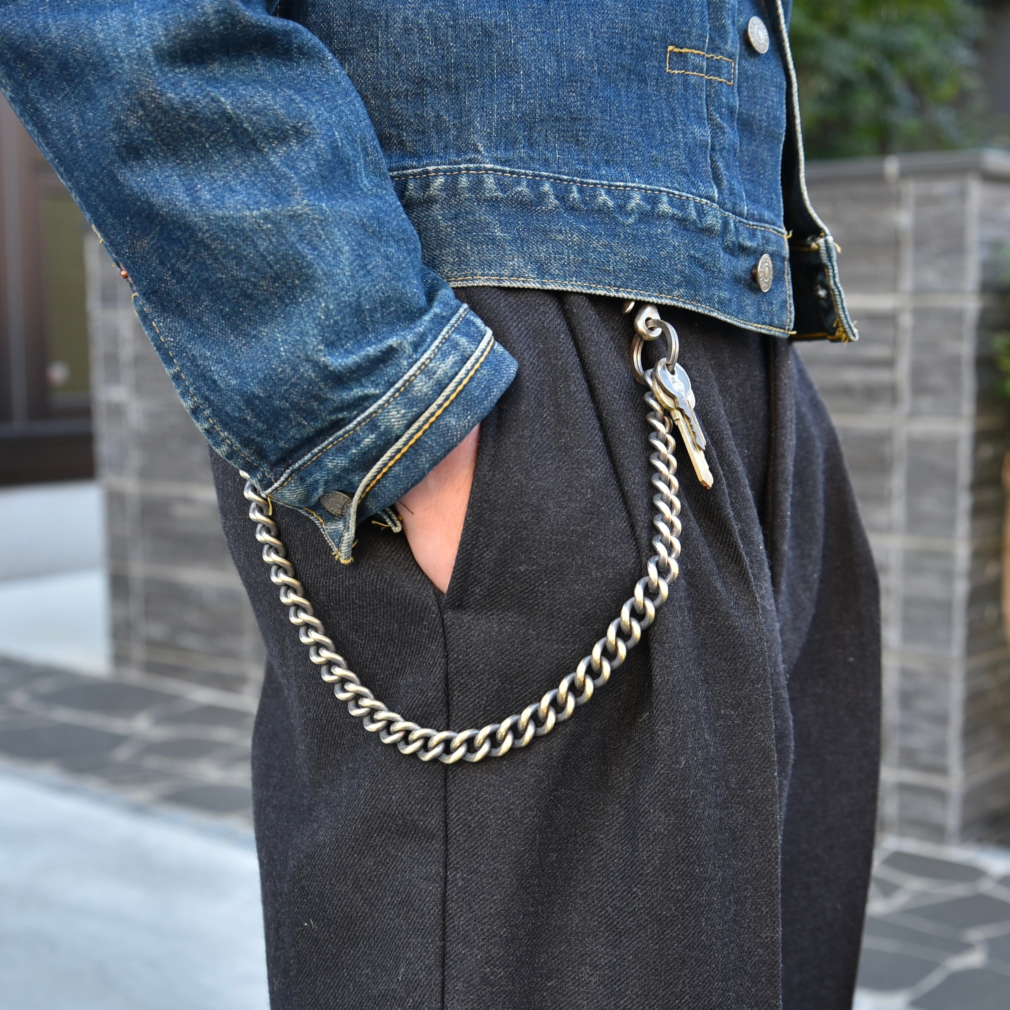 燻/数量限定】Vintage Brass Wallet ChainⅡ｜日本製 ウォレット