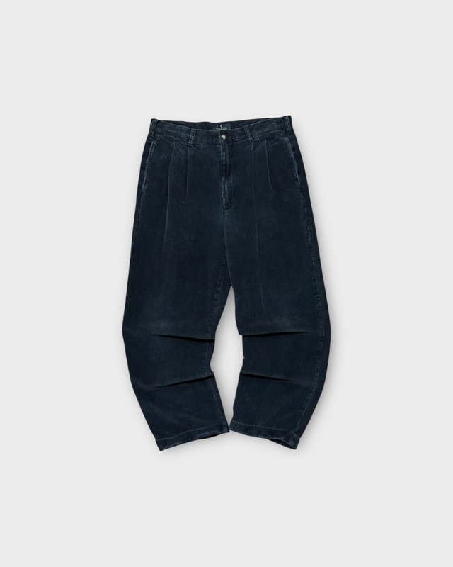 【Used】“BILL BLASS” Black Corduroy 2-Tuck Pants