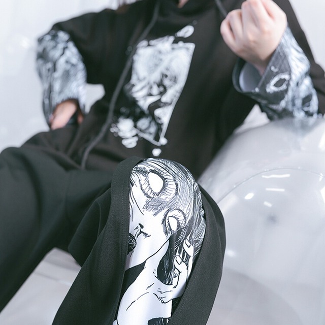 SEASONZ ロリータ  古怪舎 伊藤潤二 コラボ 富江 パンツ ストレート 暗黒 闇 病み可愛い 地雷系 ストリート系 病み服 ゆめかわ