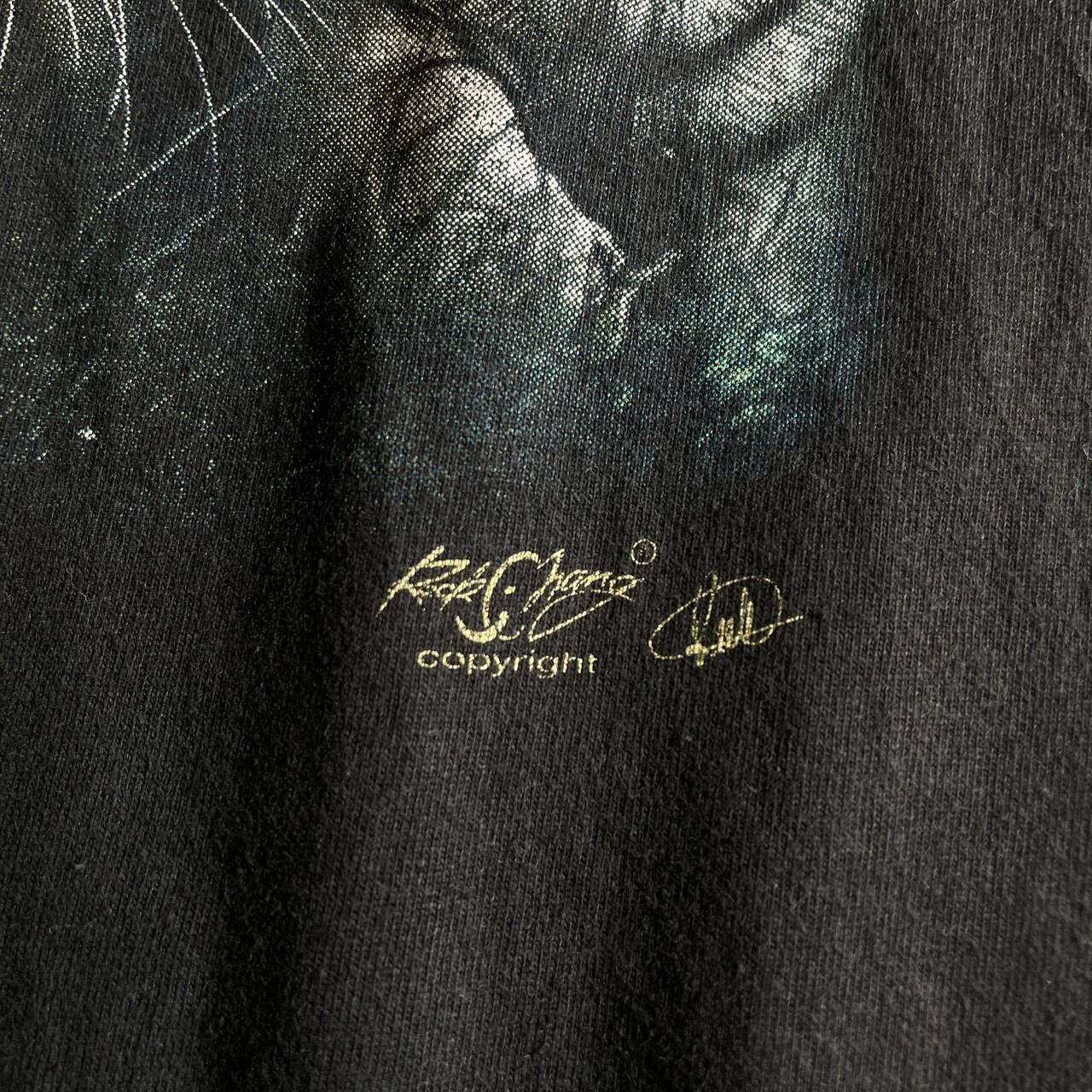 Rock Chang ホワイトタイガー 両面プリント 動物 アニマルTシャツ