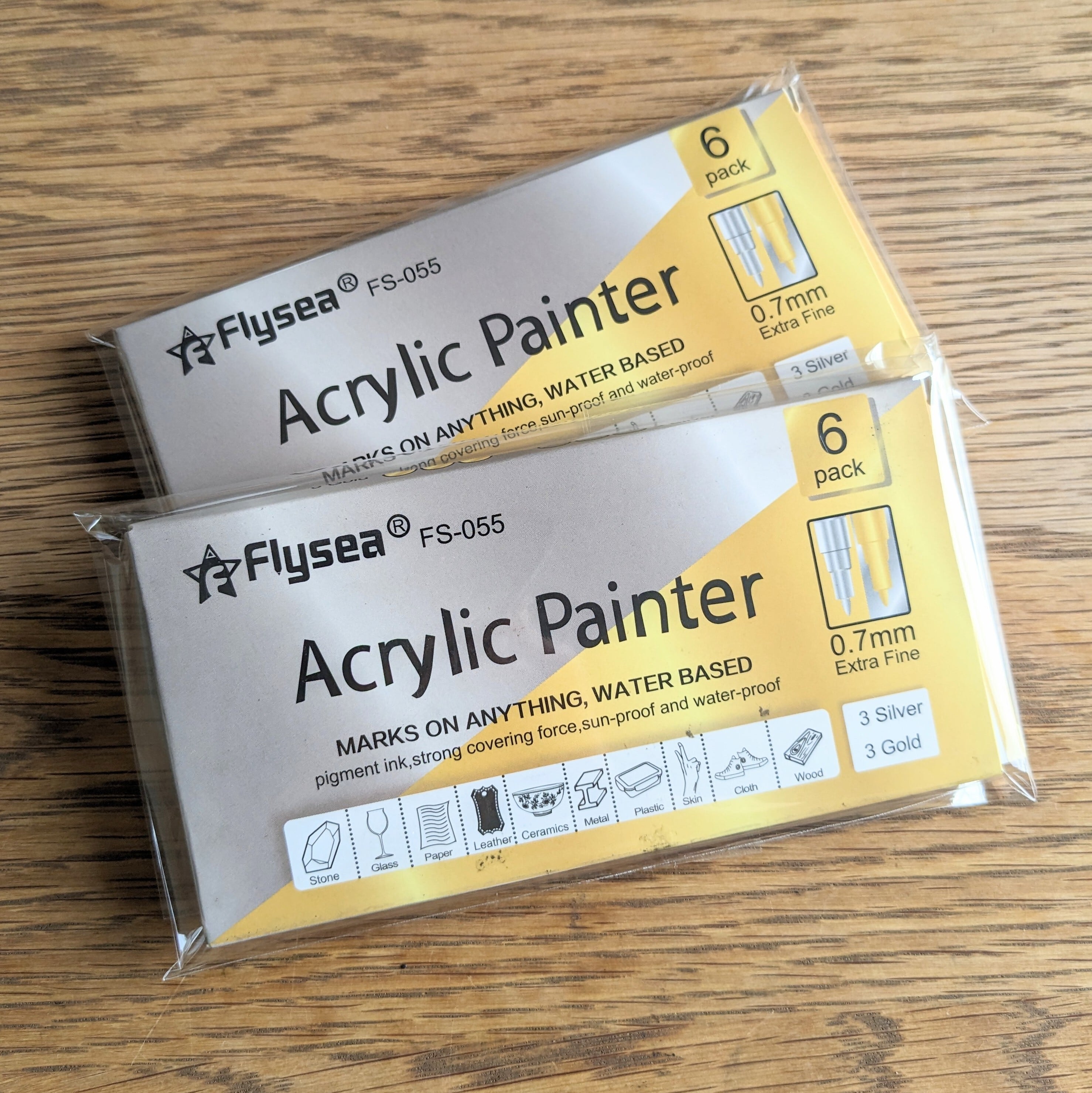 flyseaアクリルマーカーペン【Acrylic Paint pen】 ゴールド&シルバー6