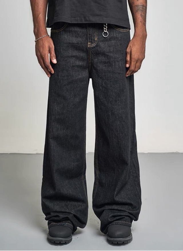 ストレートバギーデニムパンツ