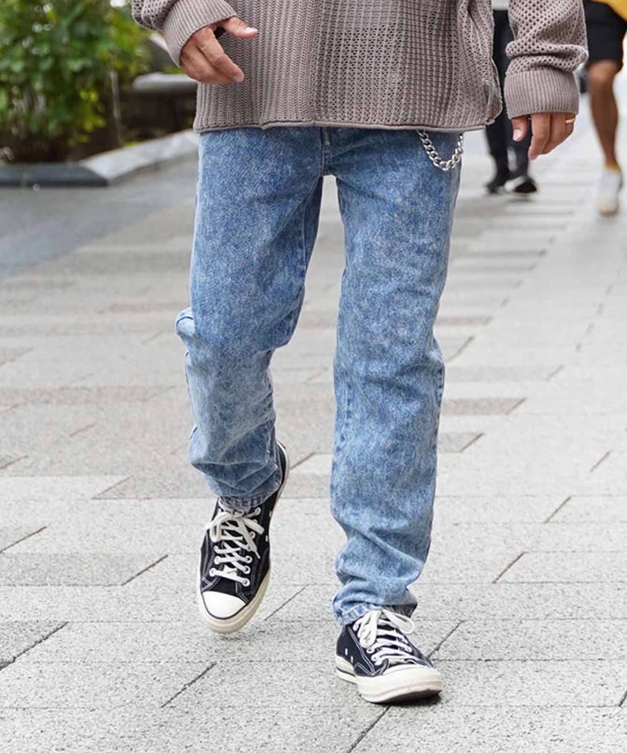 【#Re:room】CHEMICAL WASH TIGHT FIT STRAIGHT DENIM［REP225］