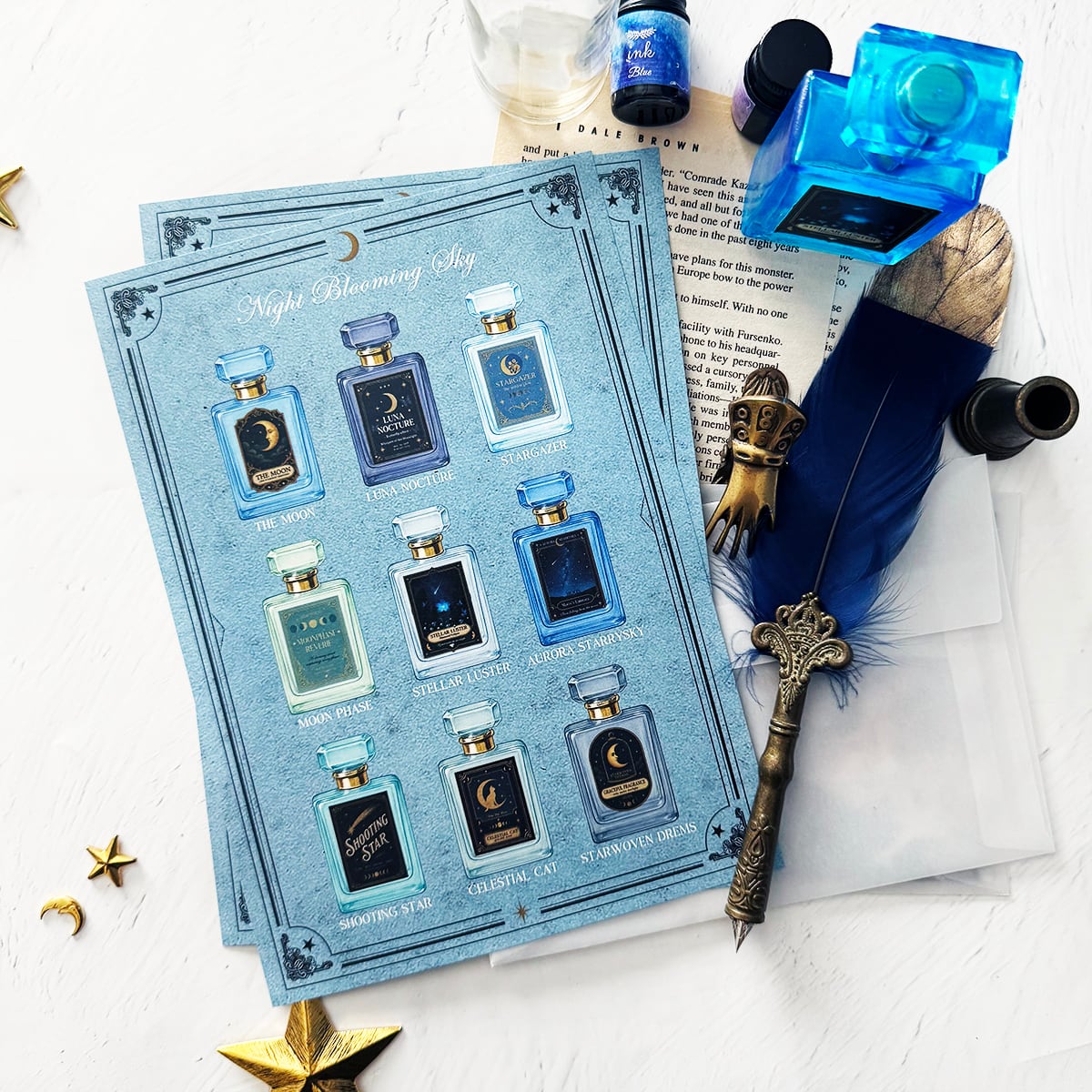 レターセット・便箋】星空香水瓶 標本柄 レターセット | LALA CloveR