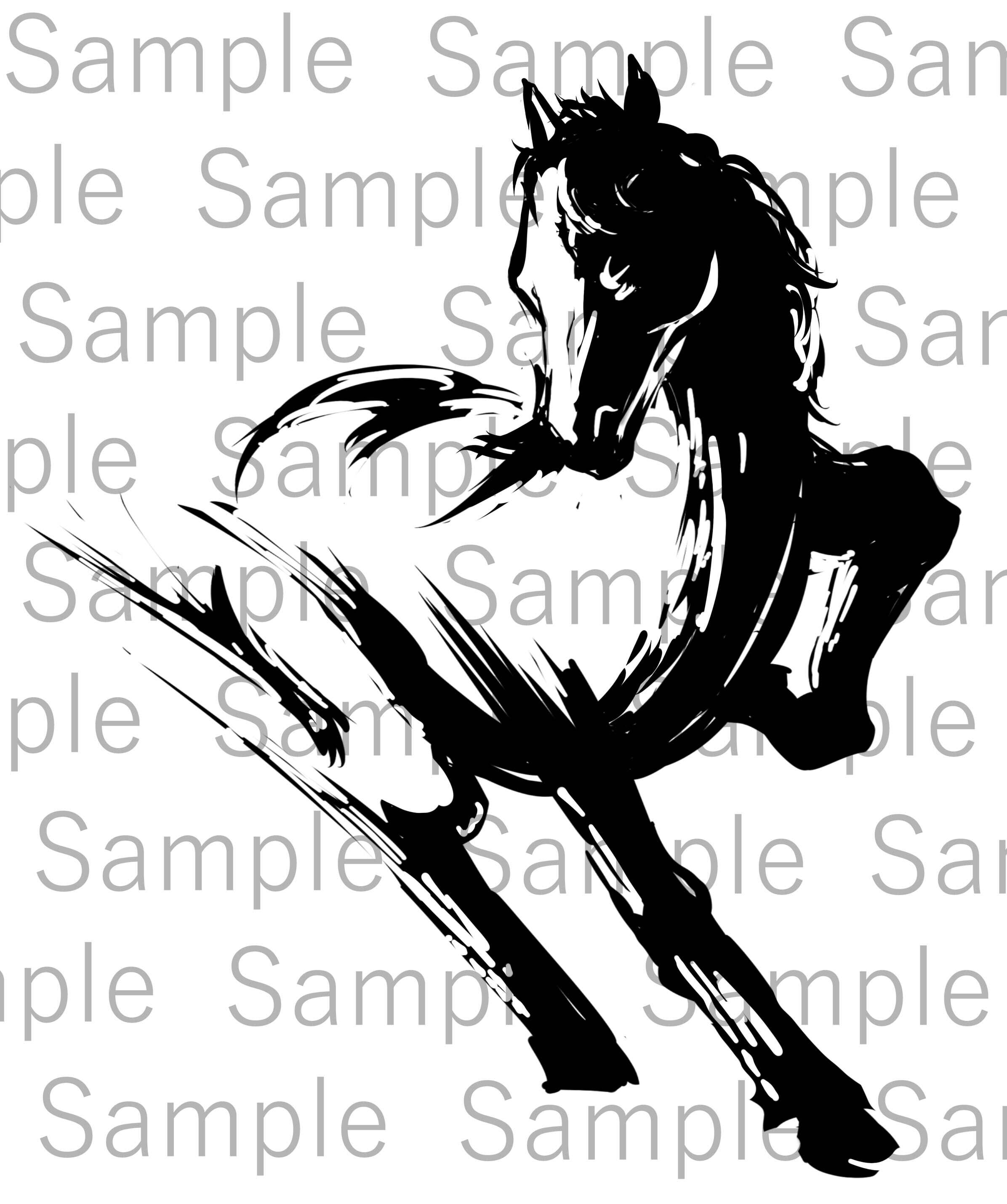 駆ける馬（Galloping Horse） | デジタル墨絵処（Digital Sumi-e Studio）