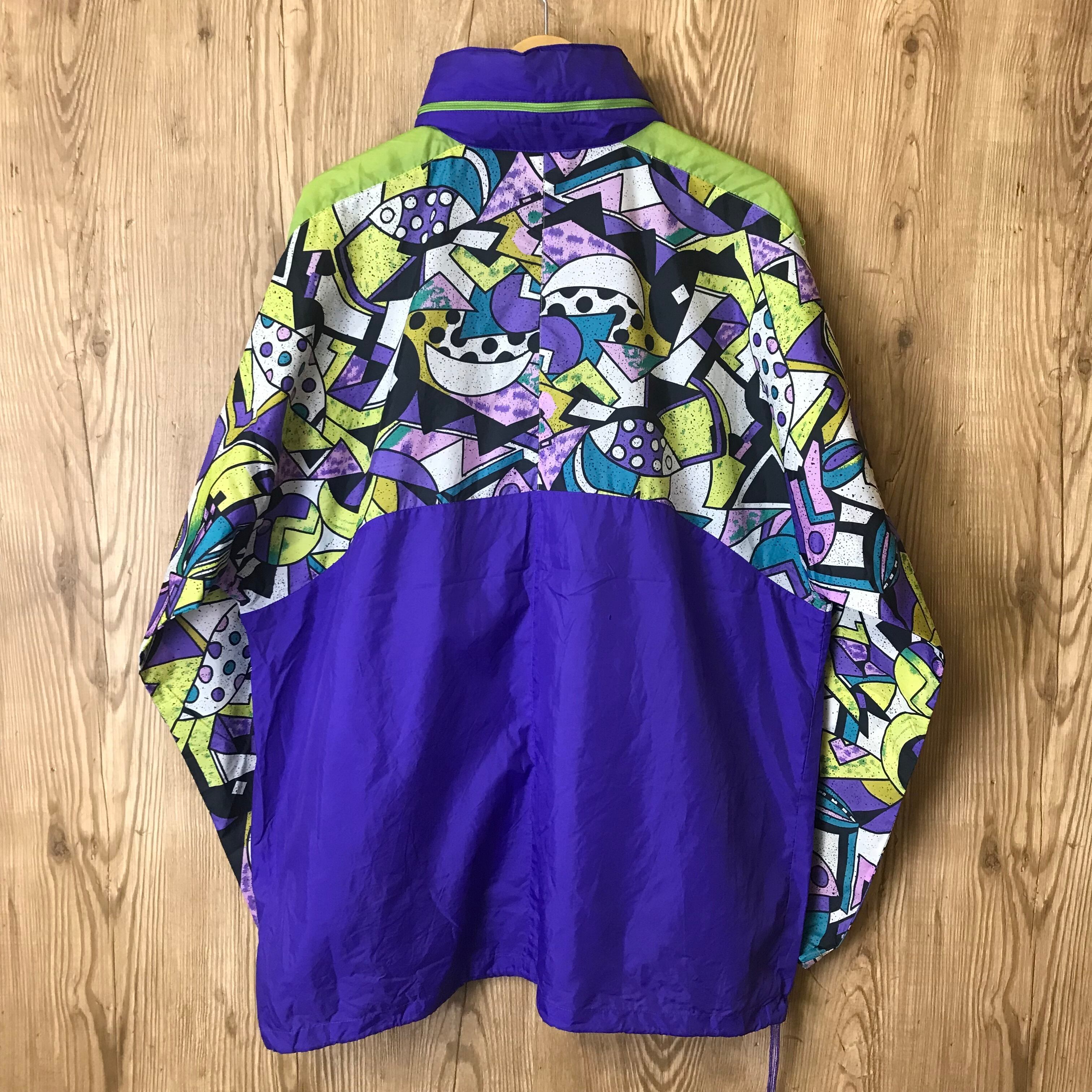 ☆90s VINTAGE active ナイロンジャケット フード収納付き メンズL