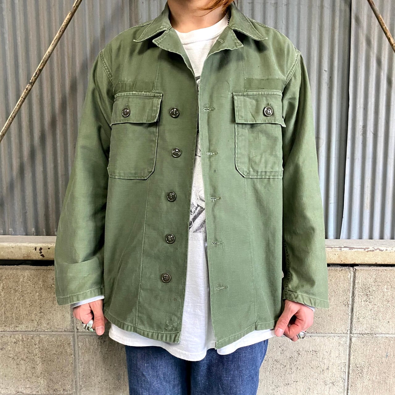 2023人気SALE 古着 ビンテージ 80s 軍服 ミリタリー 長袖 シャツ 美品