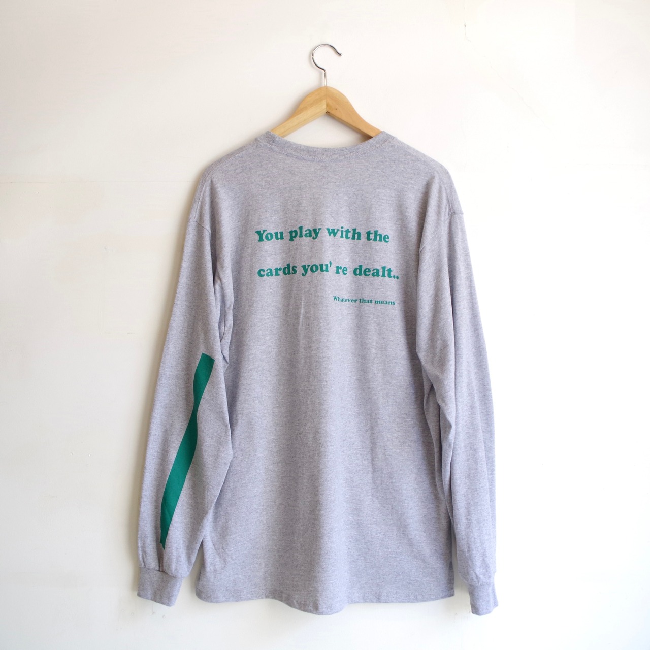 one f NUTS L/S Tee Grey×Green