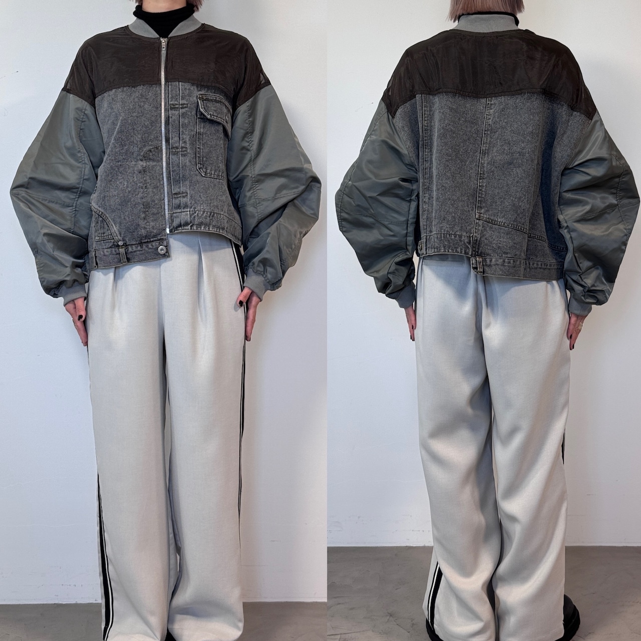 デコルテシアーMA-1 BZ/グレーカーキ