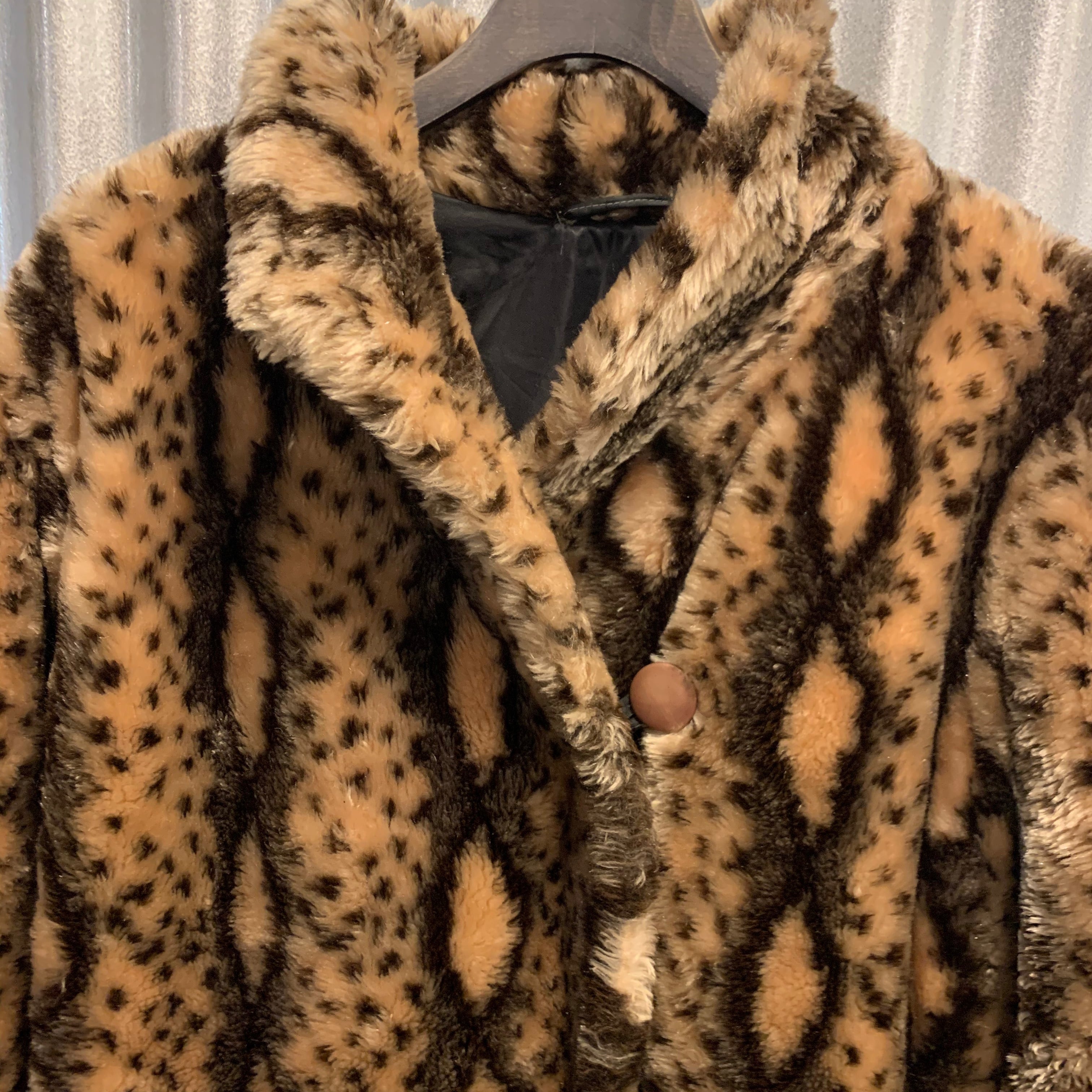 Animal pattern vintage long coat アニマル柄レオパード ヴィンテージ ...