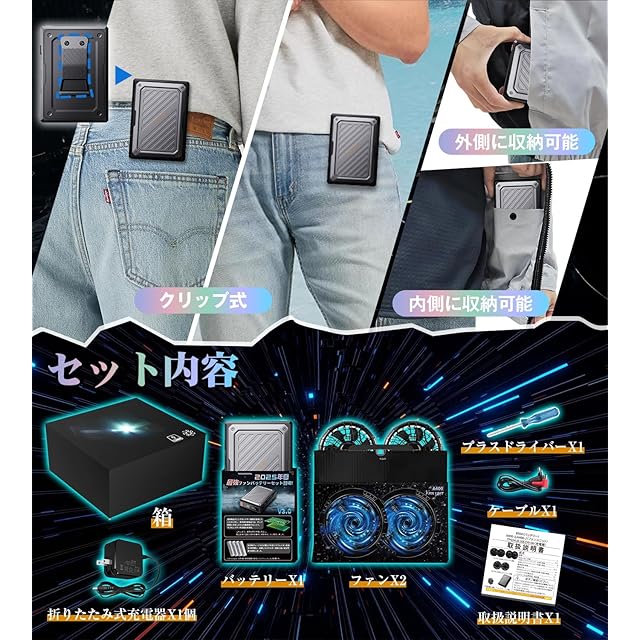43Vファンバッテリーセット 2025年世界最大級 空調作業服用ファン