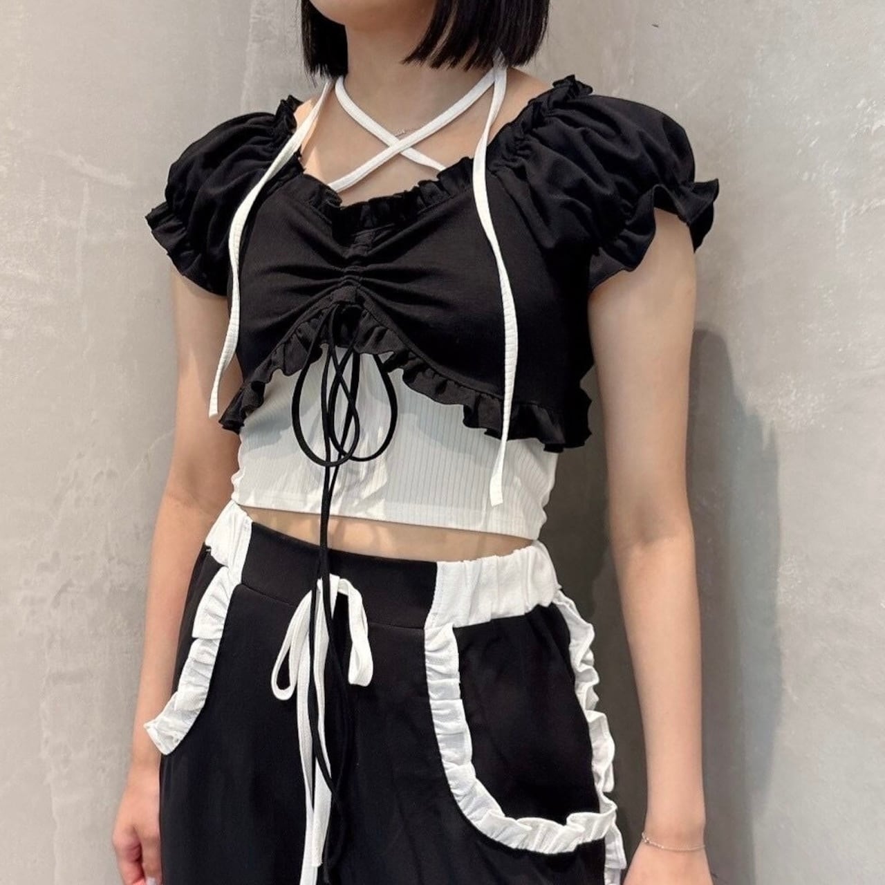 shirring ensemble top / LITTLE | BANK