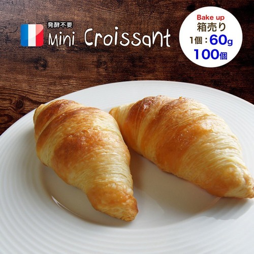 冷凍パン生地 ベイクアップ クロワッサン 冷凍 60g×100個 フランス産 焼くだけ 業務用 冷凍パン 箱入り