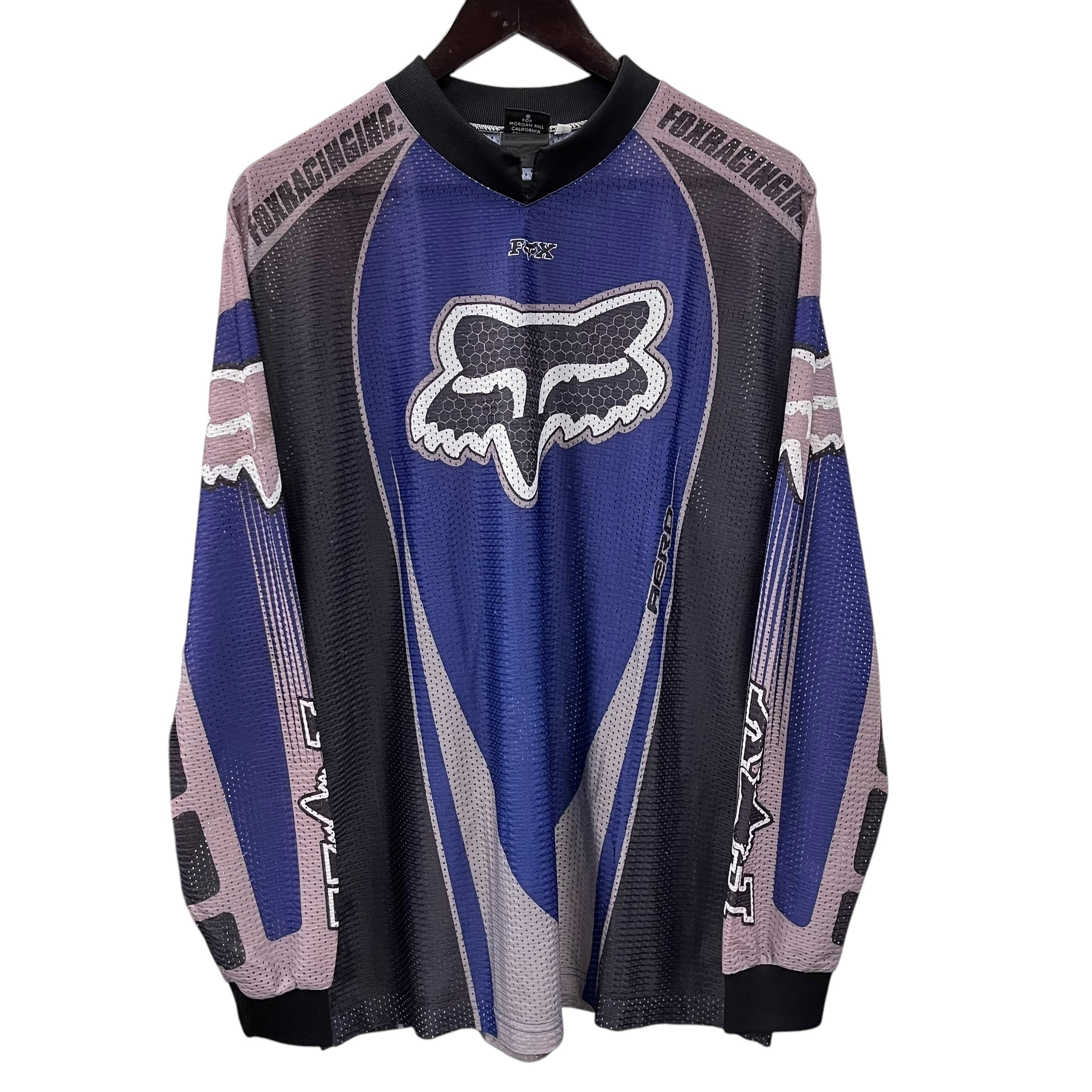 tohji着用 FOXレーシングロングシャツ Tohji着用 FOX RACING ロングスリーブT モトクロスジャージ 【L】 90s